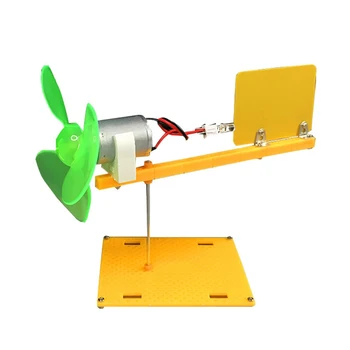 ชุดเครื่องกำเนิดไฟฟ้ากังหันลมแบบไมโคร DC พร้อมใบมีดที่จับมอเตอร์แบบไร้แปรงถ่านเครื่องกำเนิดแบบเรียนการสอนกังหันลม 1