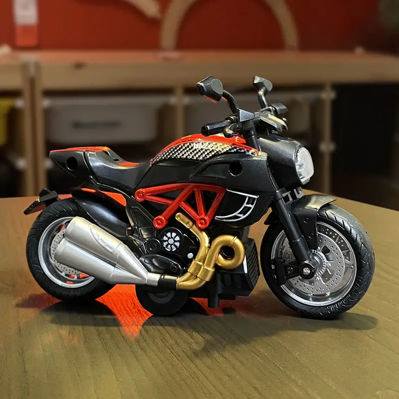 Alloy Motorcycle Model Toy with Sound and Light
