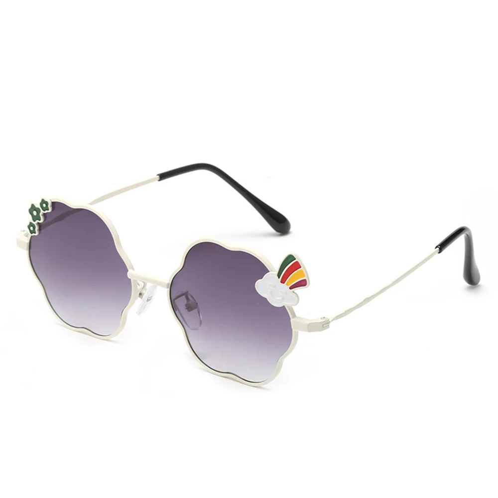 Girls Lovely Sunglasses Kids Metal Frame Sun Glasses Cloud Flower Children's Mirror Eyeglasses UV400 Eyewear Boys Infant Glasses