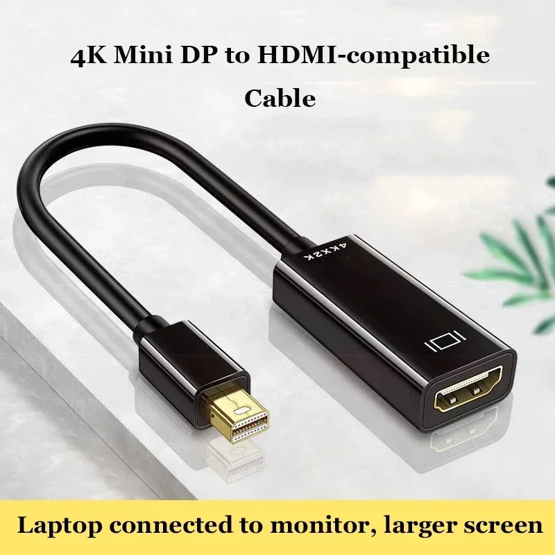 Mini DisplayPort to HDMI-compatible Adapter 4K/1080P Mini DP Male to HD Female Converter Compatible for MacBook Air/Pro