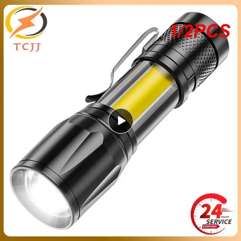 

1/2PCS Portable rechargeable zoom led flashlight XP-G Q5 Lamp Lantern 2000Lumen Adjustable Penlight Waterproof mini Led