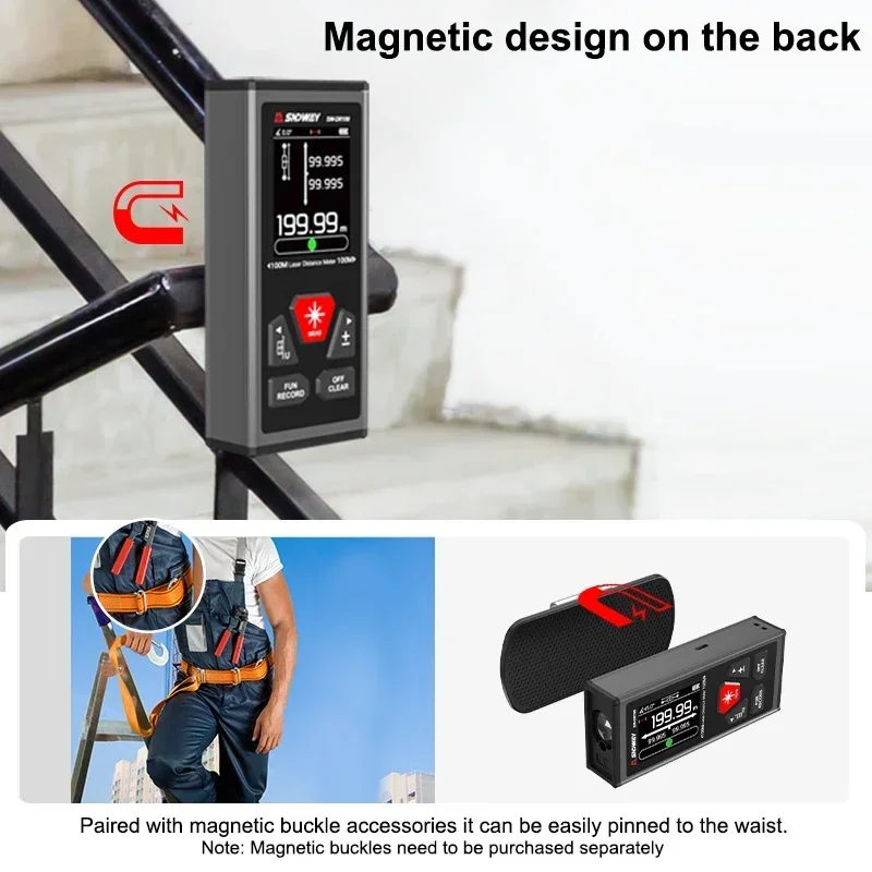 Laser rangefinder Distance meter Sndway Bilateral Laser Distance Meter 200m Dual Laser Digital Rechargeable Measure Tool