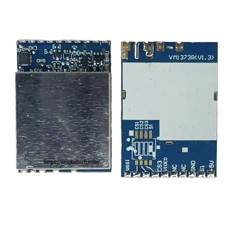 Détail des connecteurs du récepteur FPV SM1373R, compatible 1.2G et 1.3G, avec sortie son.