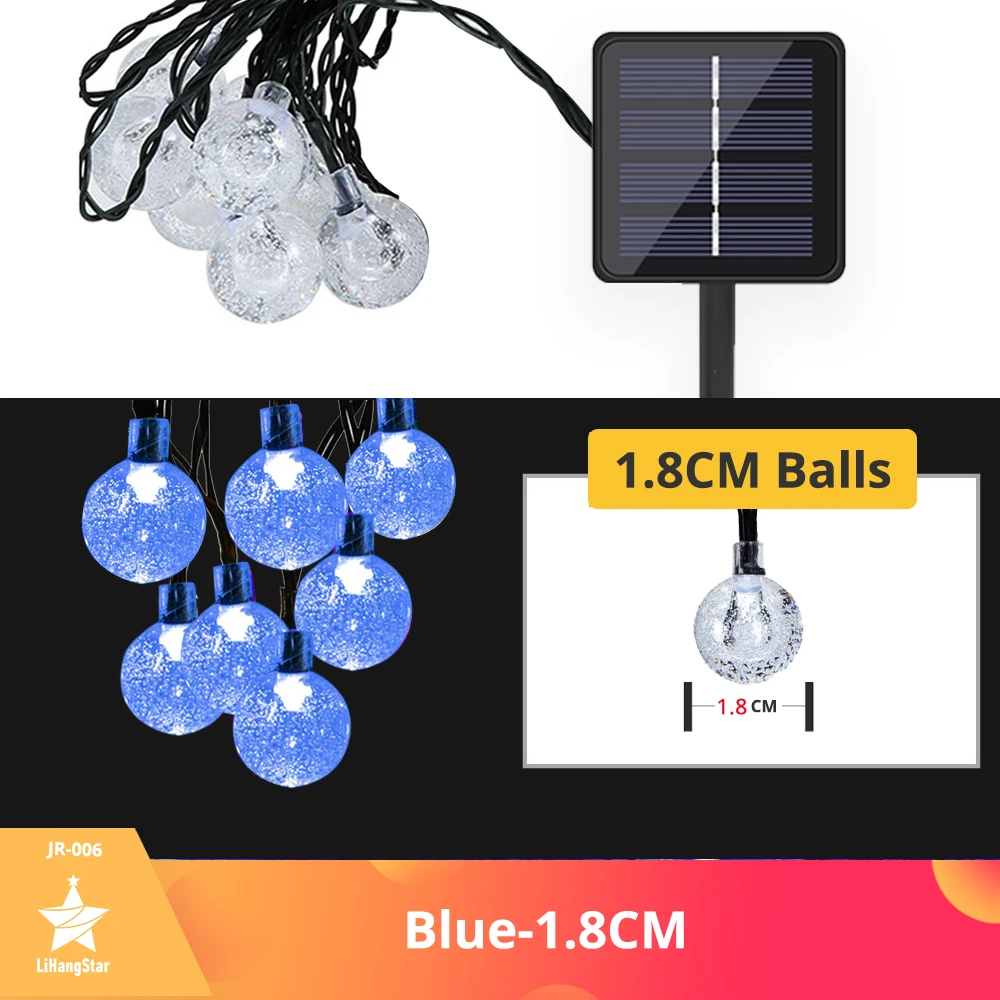 solar lighting system Solar String Lights Outdoor LED Crystal Ball Lights 8 Patterns Waterproof String Lights Fairy Lights Garden Christmas Decoration solar garden lights decorative Solar Lamps