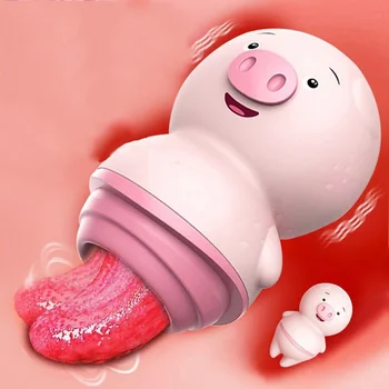 Female Tongue Licking Vibrator Anal Clitoris Stimulator Nipple Massager Soft Cute Pig Tongue Masturbator Erotic Machine Sextoys 1