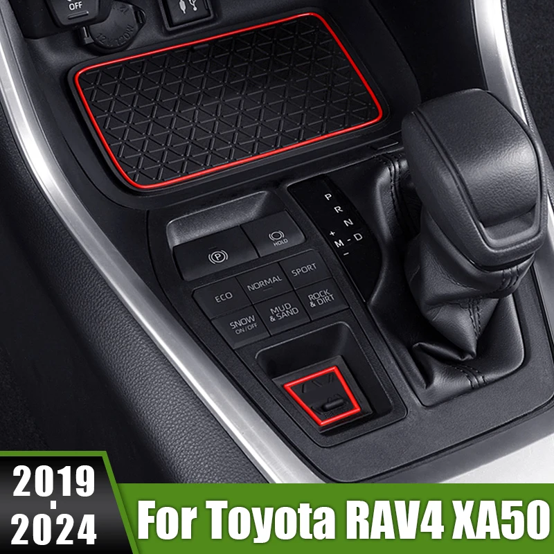 For Toyota RAV4 XA50 2019 2020 2021 2022 2023 2024 RAV 4 Hybrid Car Door  Groove Anti-slip Mats Gate Slot Pads Cup Holder Decor