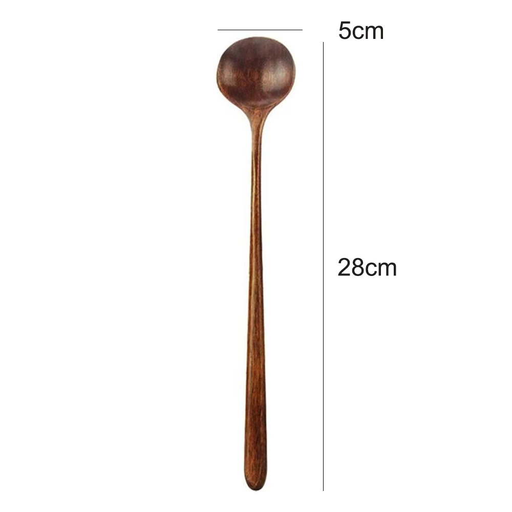 5 Pcs Long Wooden Spoons for Wooden Spoon,Wooden Cooking Spoon,Soup Spoon