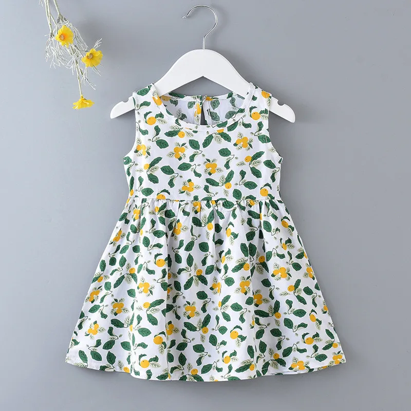 Casual Baby Girl Cotton Infant Sleeveless A-Line Pleated Vest Dress Toddler Kids Clothes Mini Princess Dress girls dress baby girl dress
