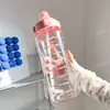 2L Water Bottle With Straw Large Capacity Sports Water Bottle Travel Fitness Sports Portable Drinking Bottles With Time Marker 3