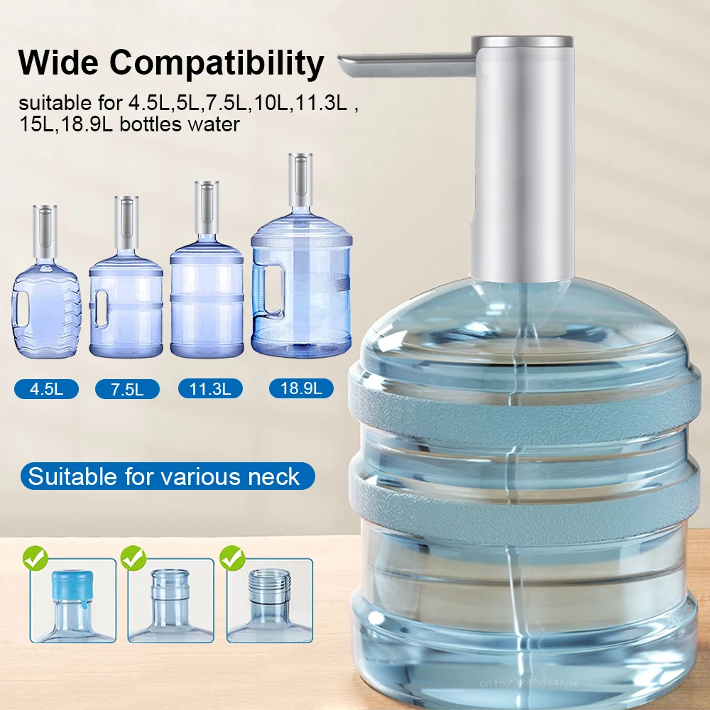 Electric Water Gallon Bottle Pump Automatic Folding Water Dispenser Pump 19 Liters Rechargeable Foldable Desk Water Bottle Pump 4