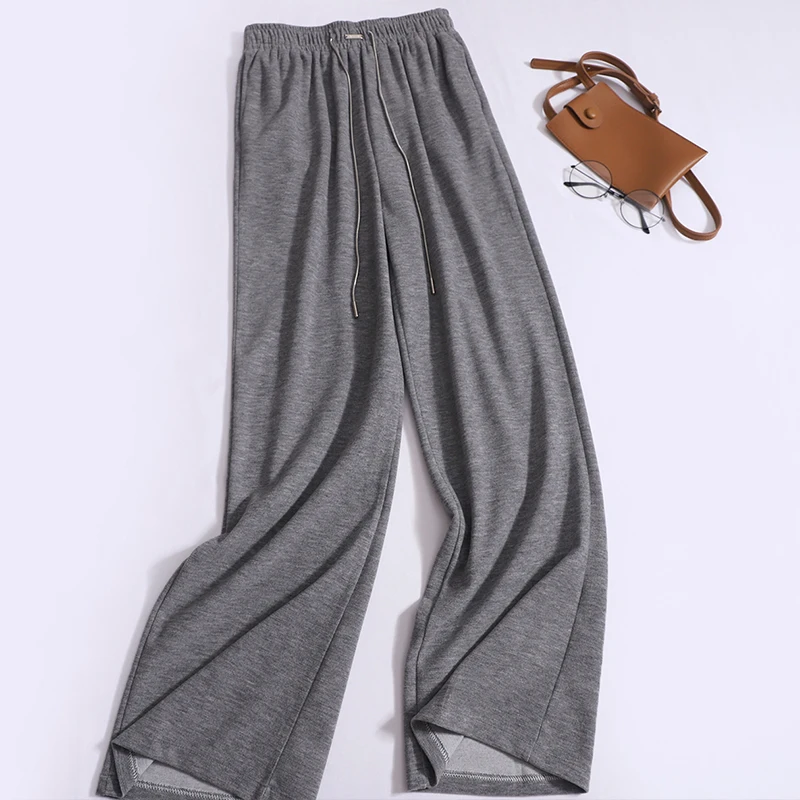 

Women's Korean Style Drape Trousers, Drape Casual Pants, Solid Color, High Waist, Versatile, Fashionable, Spring, Autumn, New