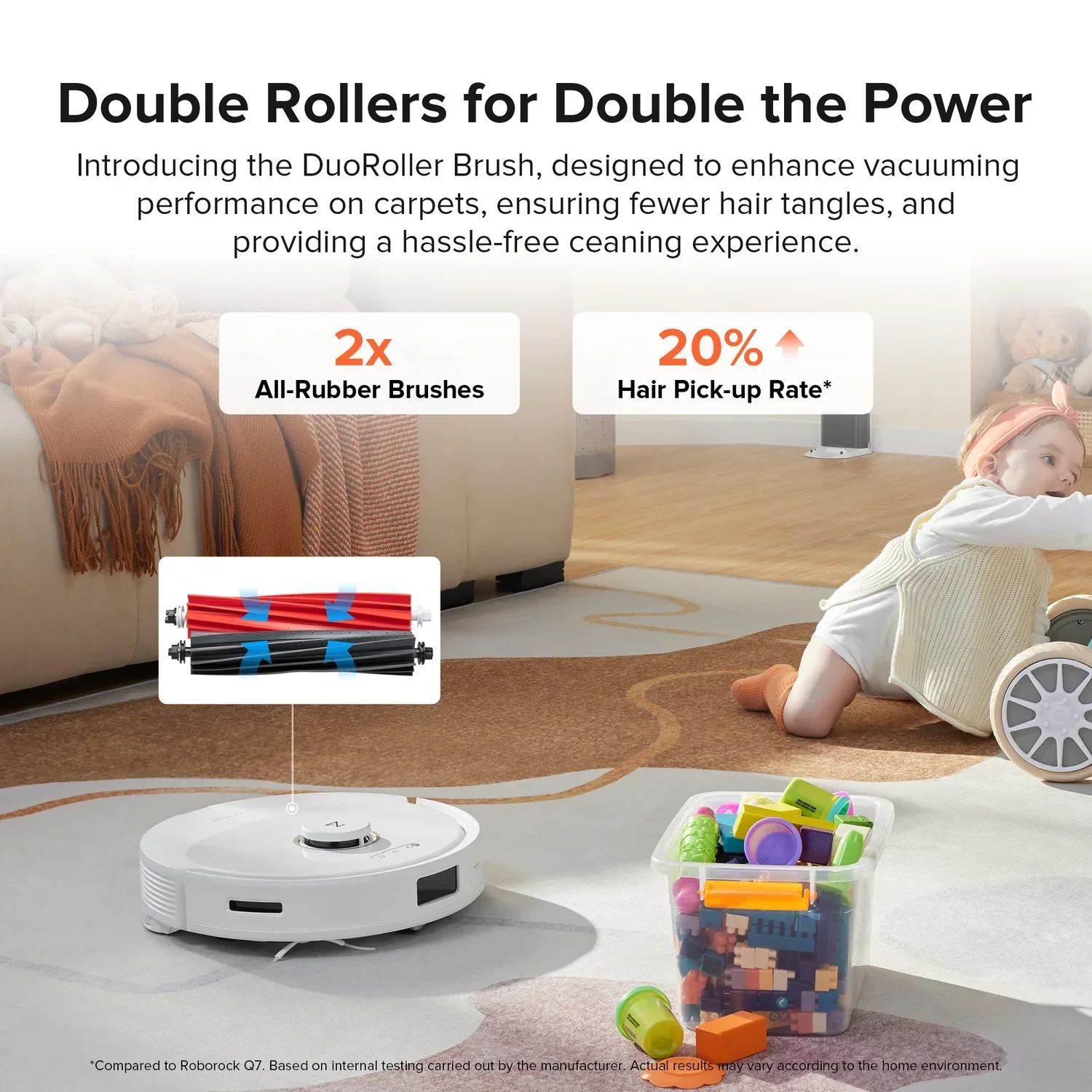 roborock Q8 Max Robot Vacuum and Mop Cleaner, DuoRoller Brush, 5500Pa  Strong Suction, Lidar Navigation, Obstacle Avoidance, Multi-Level Mapping