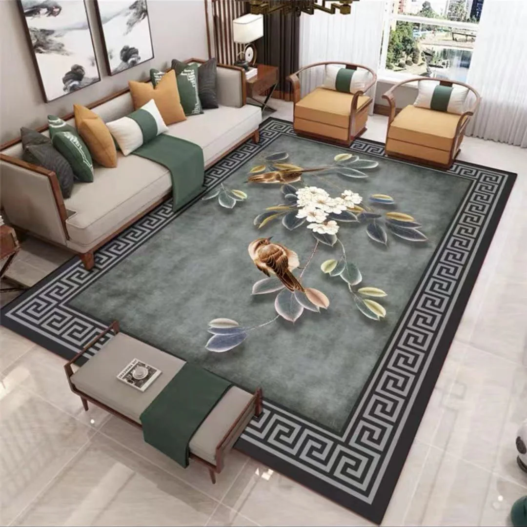Floor mat coffee mat shaggy rugs 40*60CM modern new Chinese crystal velvet living room coffee table blanket simple light European Chinese wind sand mat