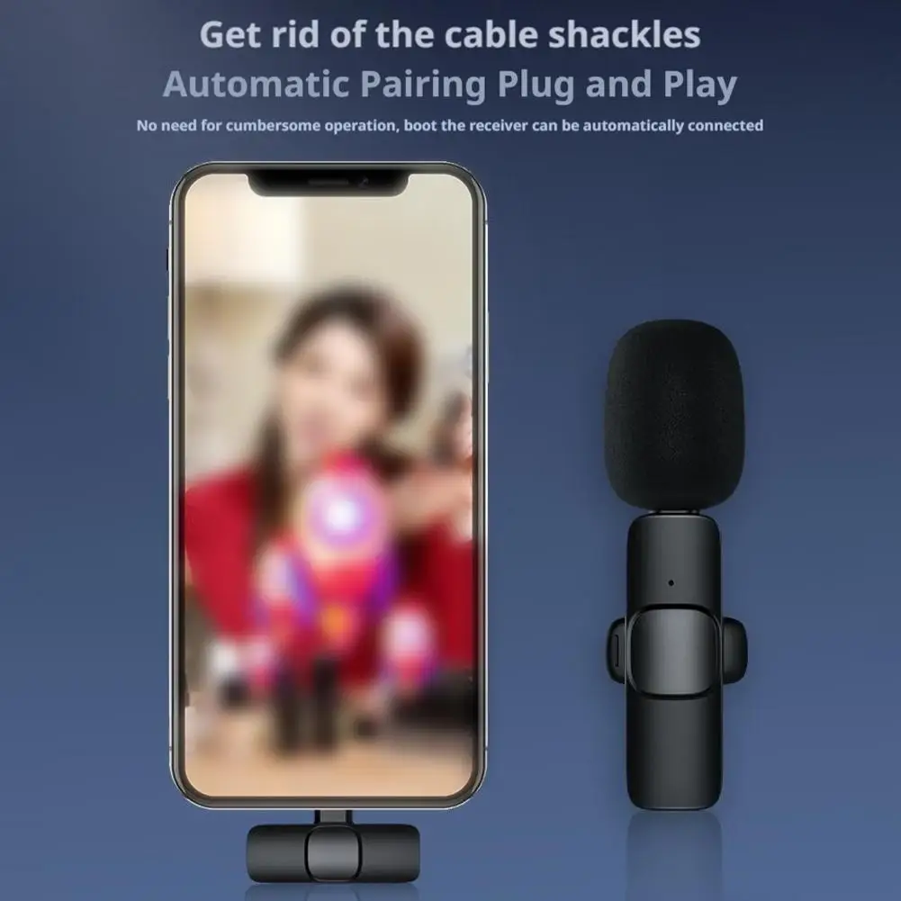 Wireless Lavalier Microphone Audio Video Recording Mini Mic for Streaming Vlogging Voice Recording Plug & Play Sf8854da9b62f4f7ea85eac7845ba98ebG