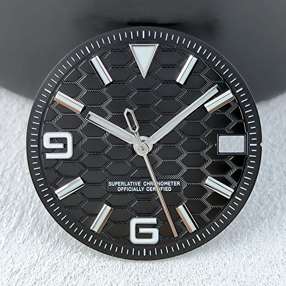 Blue Luminous Watch Dial with Numerals - 28.5mm