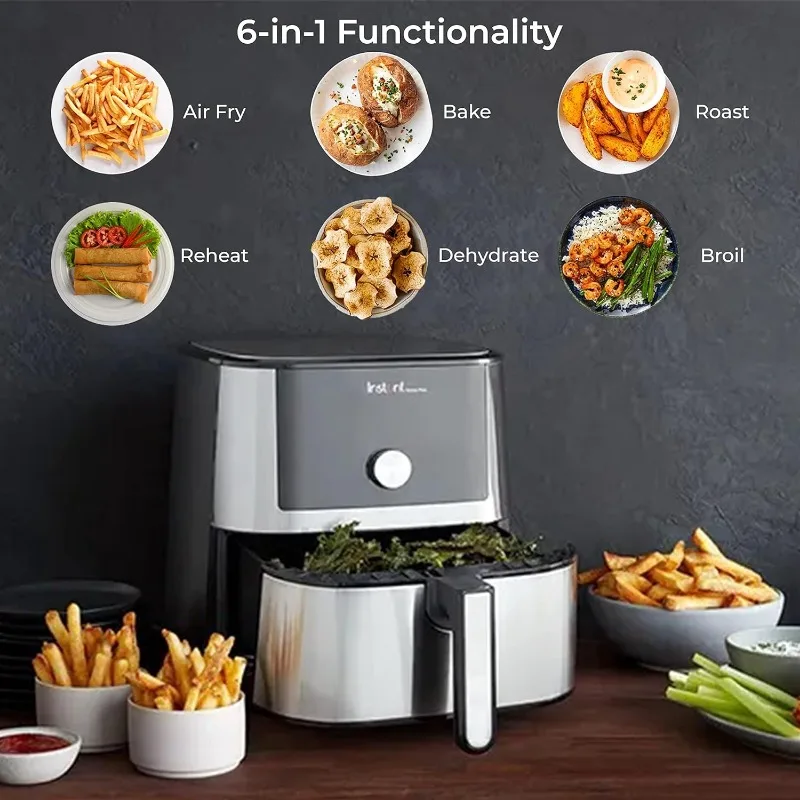 Instant Vortex Plus 6QT XL Air Fryer, 6-in-1, Broils,Dehydrates,Crisps,Roasts,Reheats, Bakes for Quick Meals,100+ In-App Recipes 2