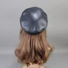 Winter Genuine Ladies 100% Cowhide Leather Baseball Women's Flat Cap Warm Army Military British Vintage Patrol Cadet Elegant Hat 2