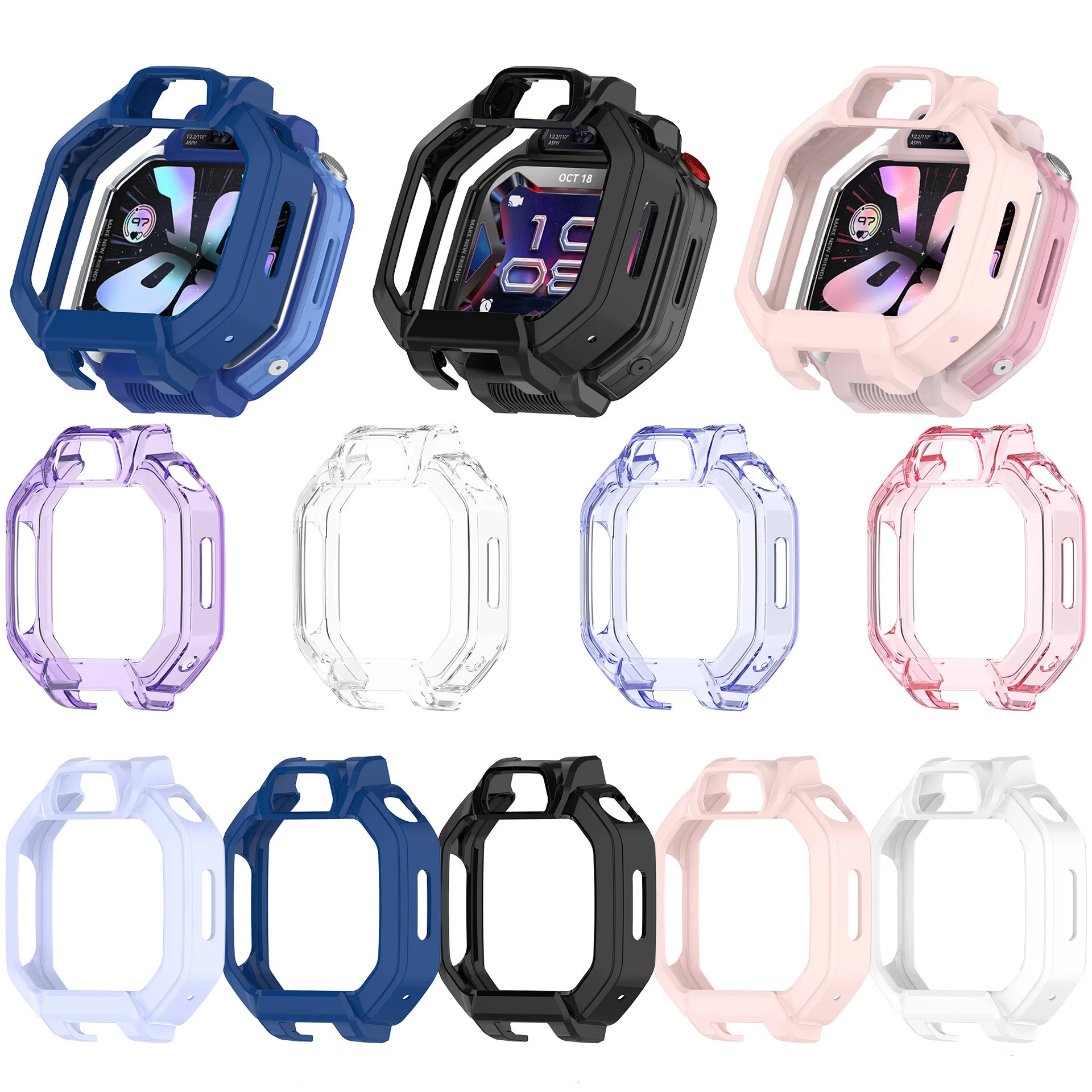 Children's Watch Protective Shockproof Bumper Case - TPU Anti-Drop Shell in Various Colors