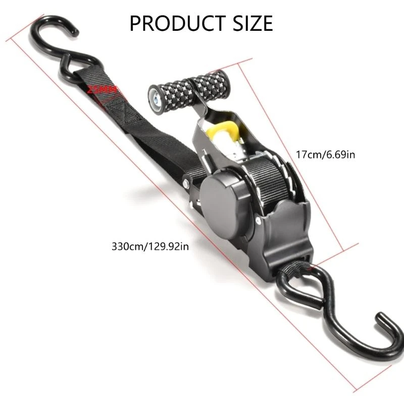 Automatic Motorcycle Tie Down Strap Set Ratchet Strap set for Secure Transport R6FB
