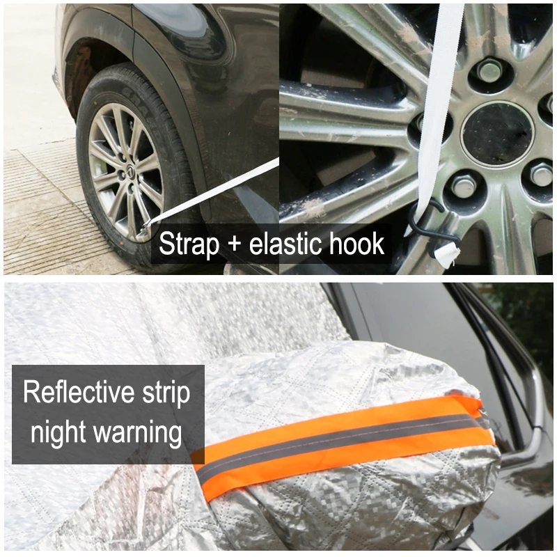 Car Sun Shield Half Cover Car Clothing Front Glass Sun Shield Heat Thickened Snow Snow Cover