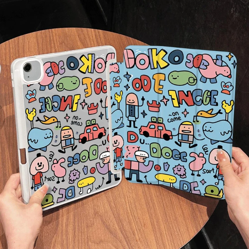 Graffiti Illustration Pencil Slot Tablet Case
