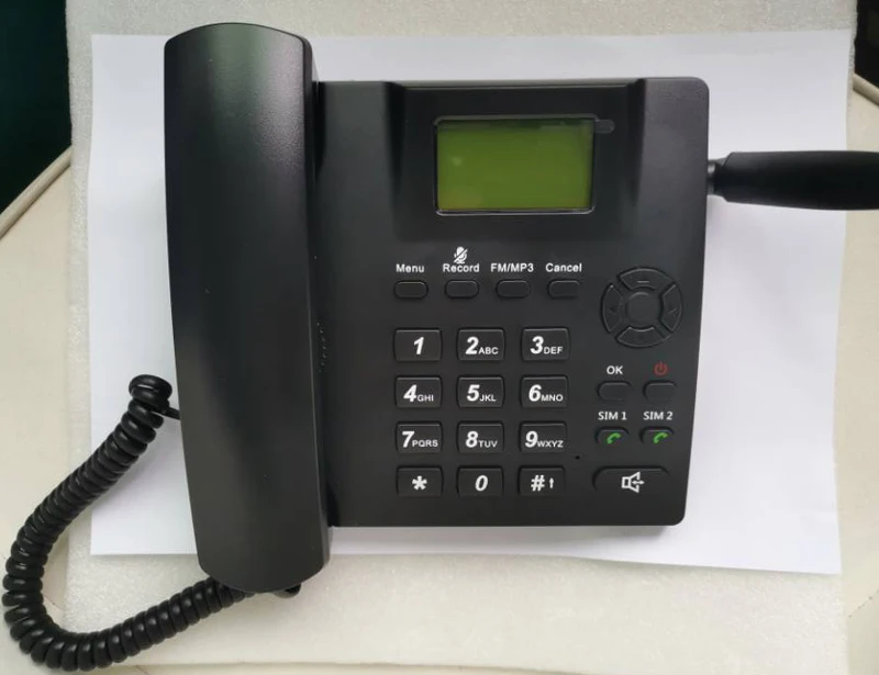 Téléphone de bureau avec fente pour carte SIM, téléphone fixe sans fil,  pour entreprise ou famille, identification de l'appelant, rappel, fonctions