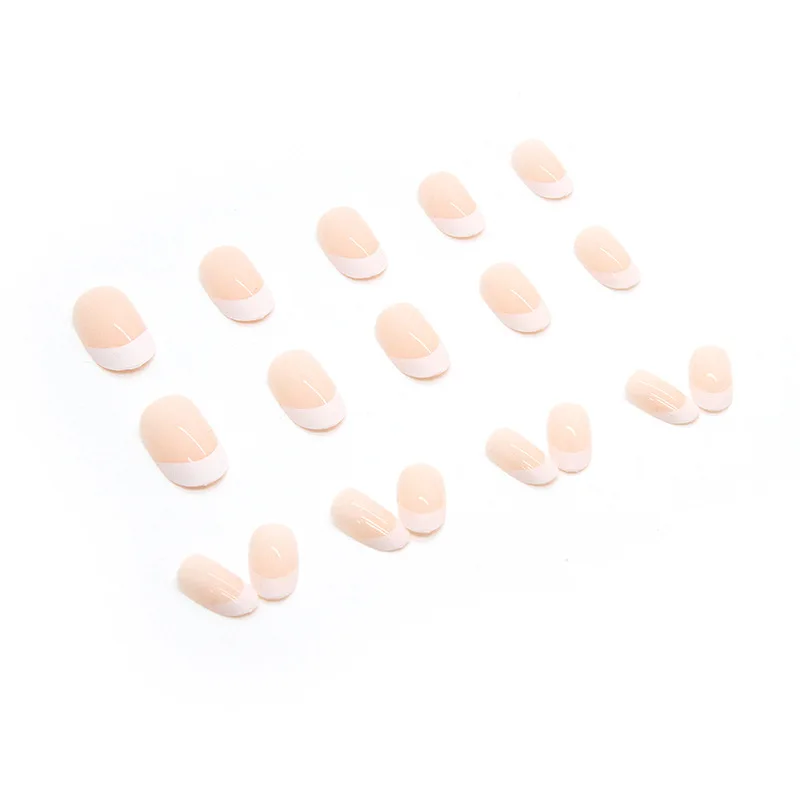Description Picture 5 of item24 PCs Short French Minimalist Nails with 1 Jelly and 1 Nail File