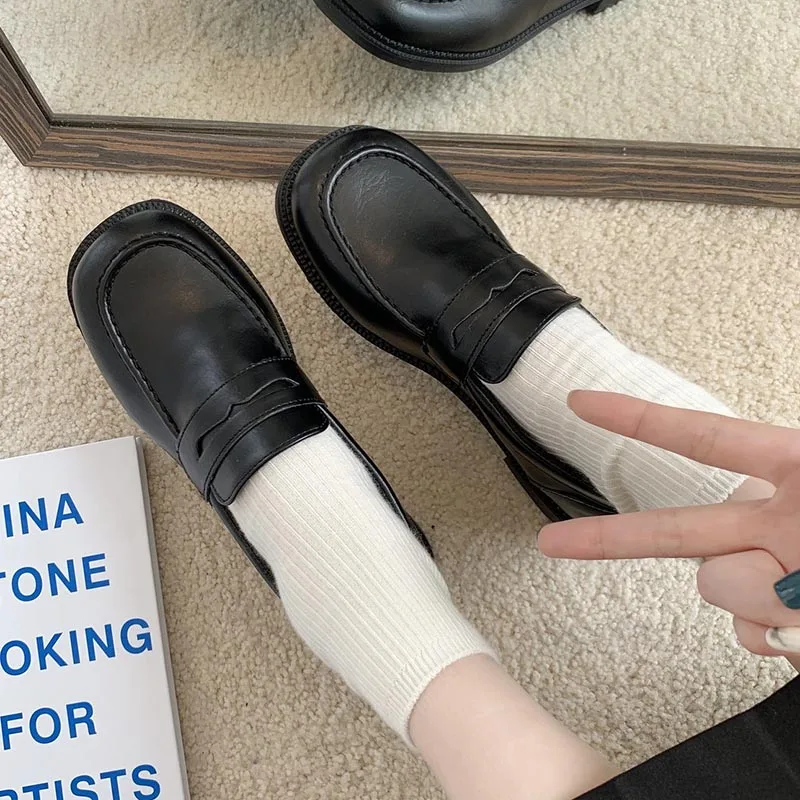Women jk Uniform Shoes Uwabaki Japanese JK Round Toe Girls School Students mary janes Lolita Brown Cosplay Shoes women shoes