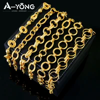 Muslim Punk Hip Hop Charm Bracelet 21k Gold Plated Italian Simple Chunky Link Chains Middle Eastern Women Fashion Party Jewelry
