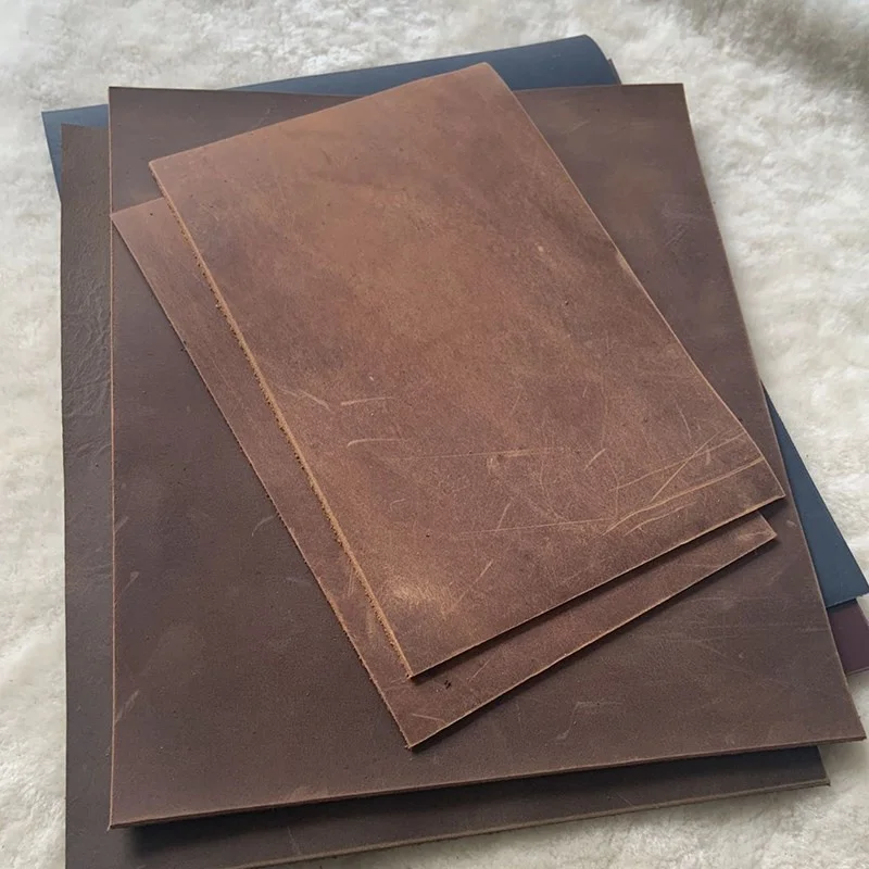 Thick 1.4~2mm Cowhide Material Handmade Diy Crazy Horse Leather Practice Hand Layer |