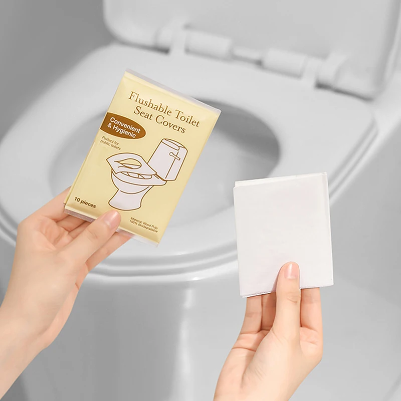 Portable Closestool Mat Water-soluble Safety For Travel Camping Bathroom Accessiories Disposable Toilet Seat Cover 6/8/10PCS
