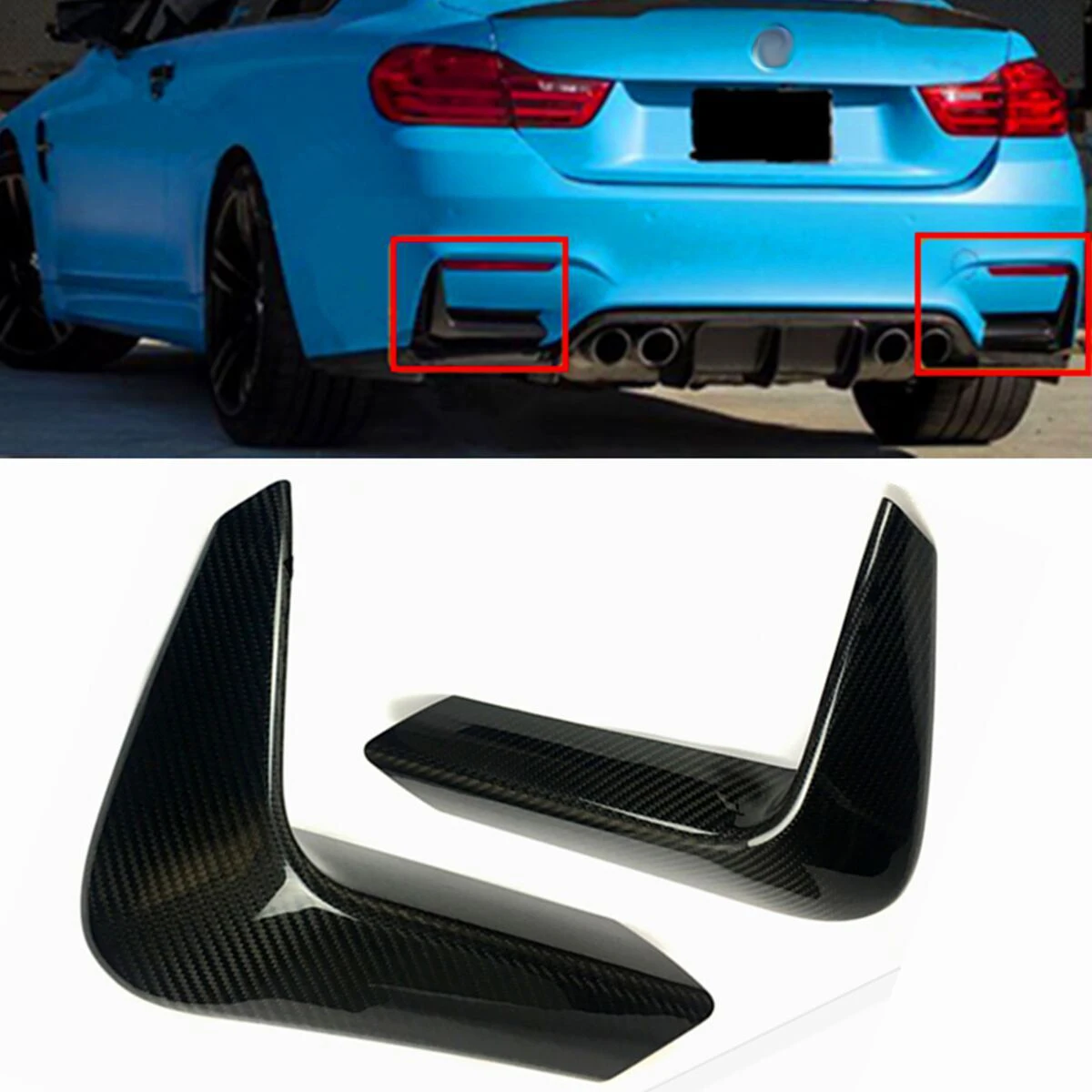 

Carbon Fiber Rear Bumper Diffuser Lip Splitters Lower Corner Spoiler Covers For BMW F80 M3 F82 F83 M4 4 Door 2 Door 2014-2019