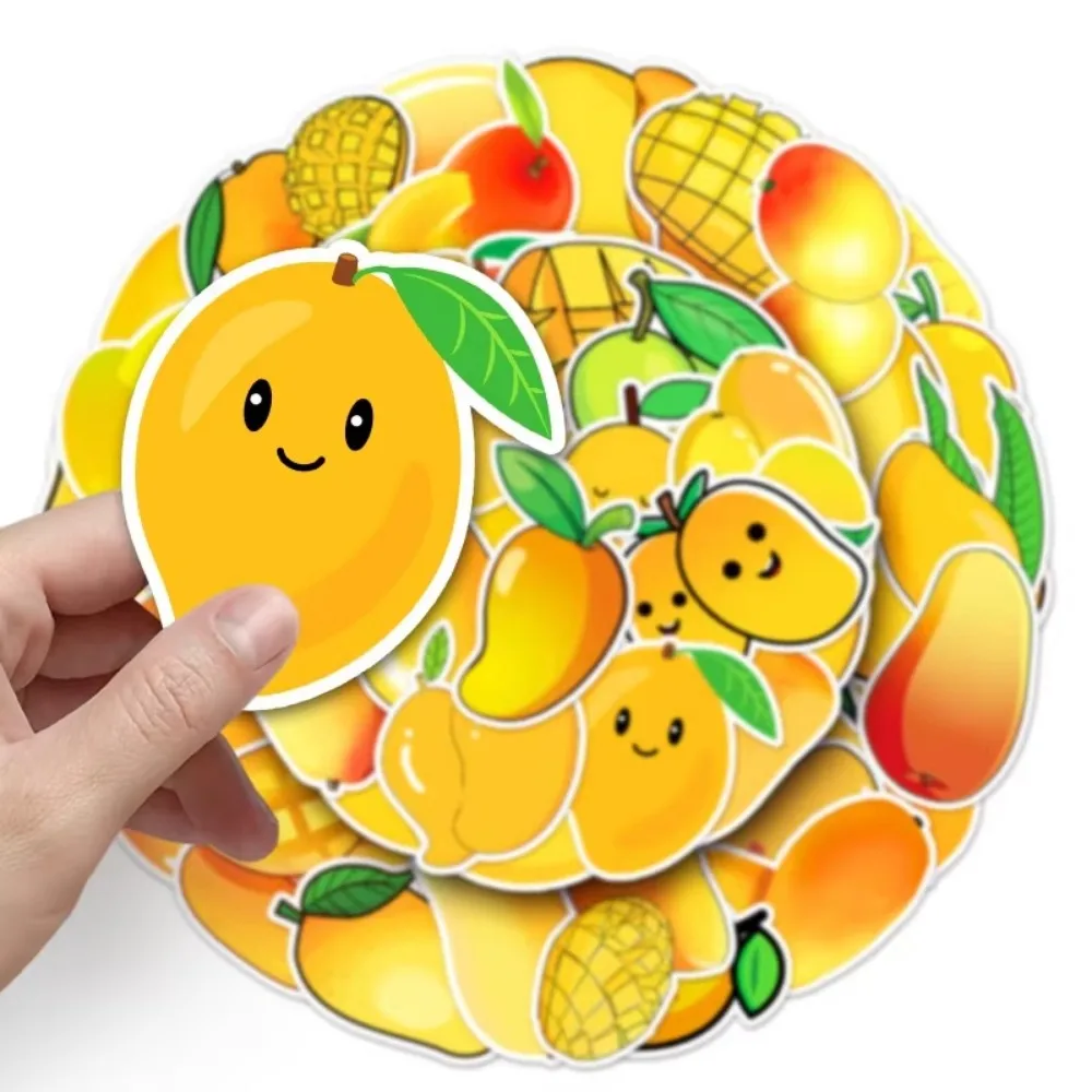 50Pcs Kawaii 노란색 과일 망고 표현 스티커 DIY 노트북 가방 기타 전..