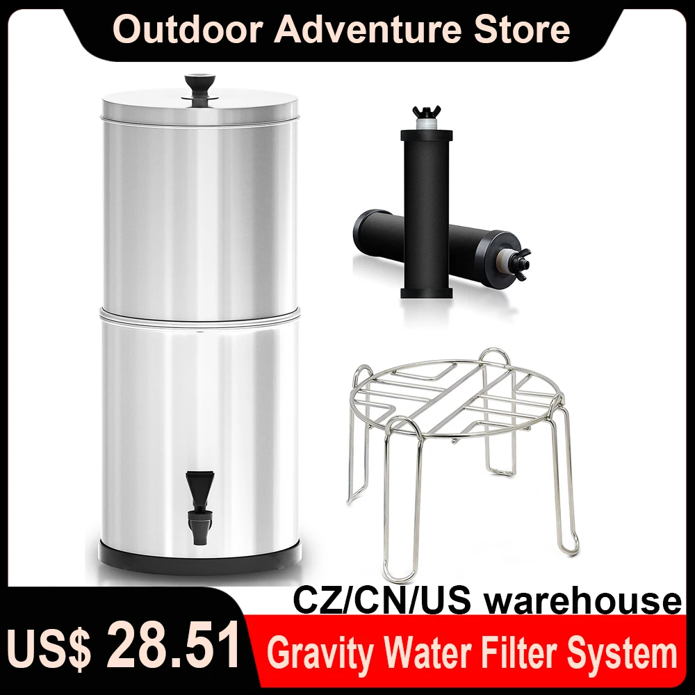 Gravity Water Filter System Water Filtration Bucket for Home Outdoor Camping Hiking Emergency Preparedness Camping Equipments