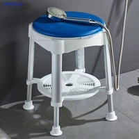 Tlhottop Bath Stool With Padded Rotating Seat Round Bath Stool With Adjustable  Showering for Elderly Seniors or Injured YJ-2053 2