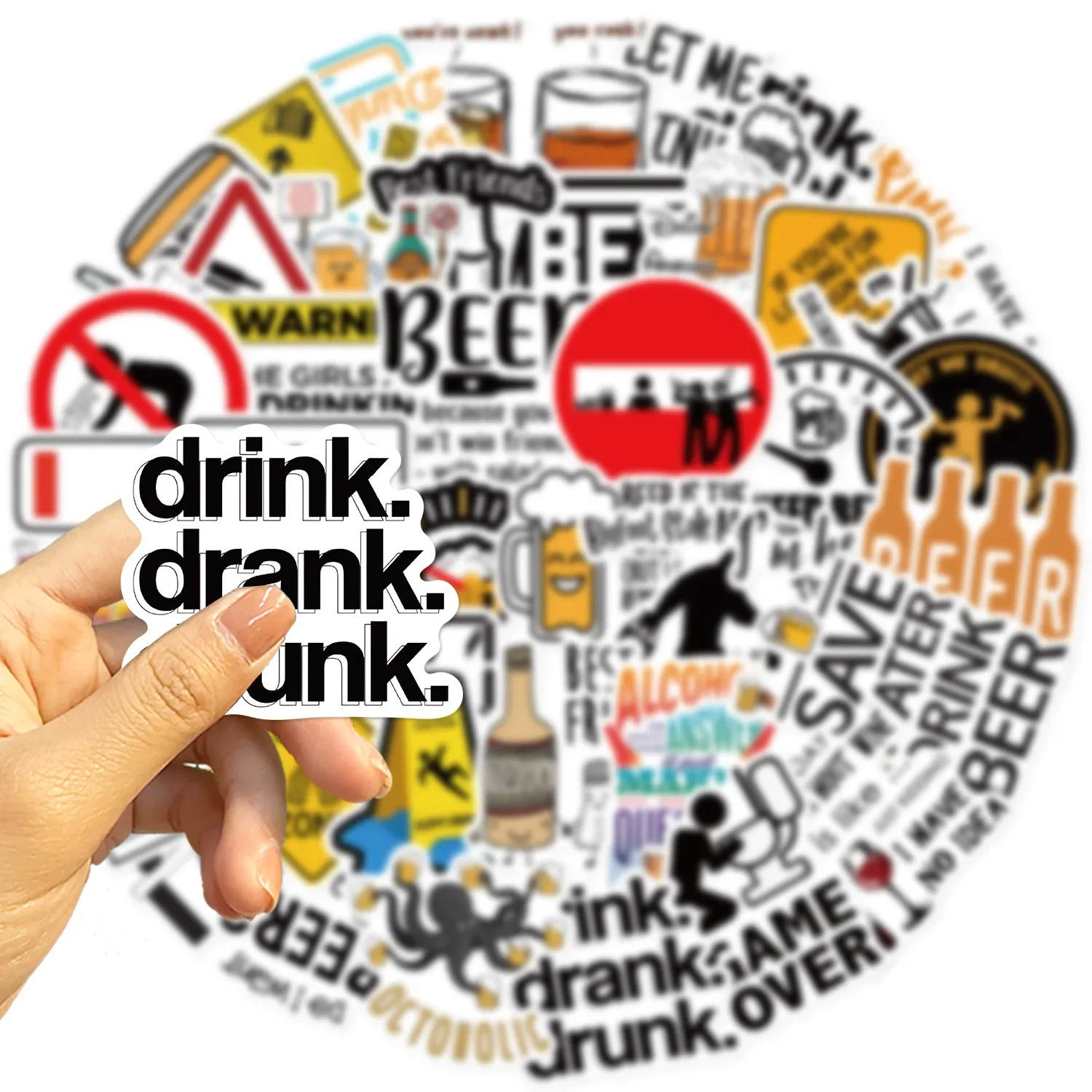 Label Stickers 10/30/50PCS Funny Alcoholism Vodka Beer Wine Drunk Meme Stickers Waterproof Fridge Phone Diary Car Motorcycle Decoration Sticker