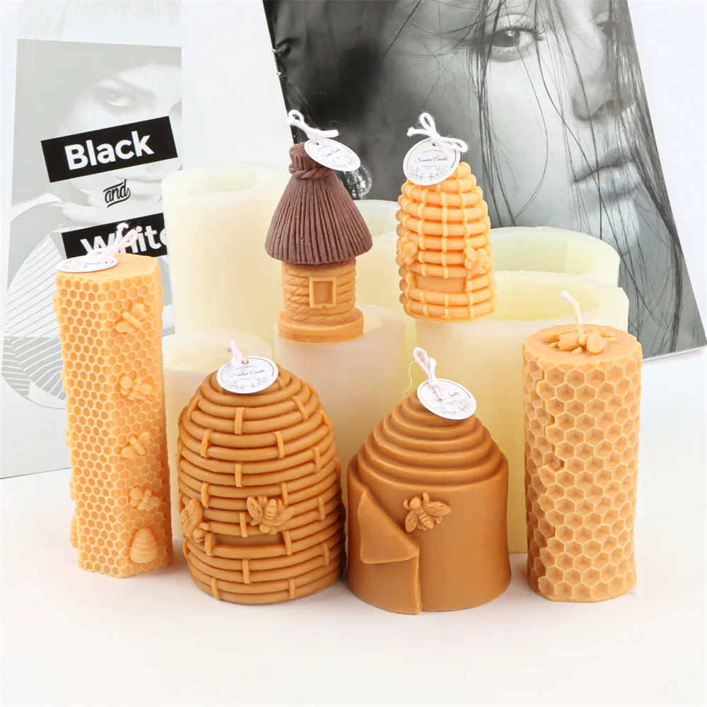

Hot Selling 3D Bee Honeycomb Silicone Mold Chocolate Cake Pillar Plaster Fondant Making DIY Handicrafts Mould Decoration