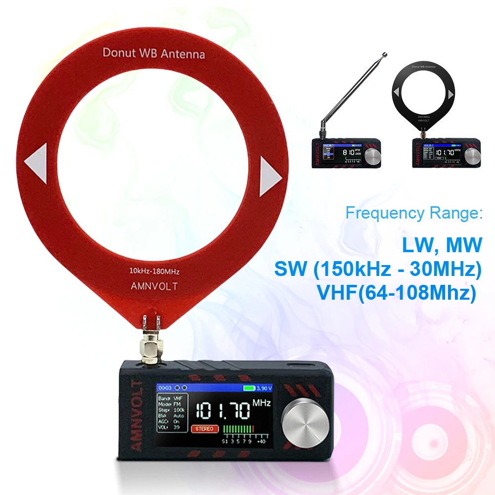 Radio Portatile SI4732 AM/FM Con Schermo IPS 1.9" - Riceve Banda Completa 0.5-108 MHz, Batteria 800 MAh, Include Cuffie