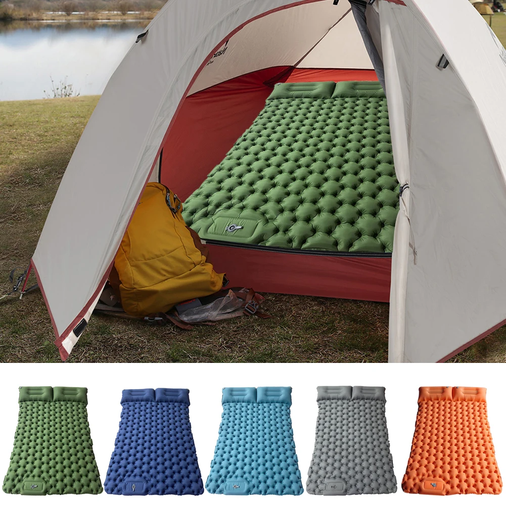 OutdoorCampingSleepingPadInflatableMattresswithPillowsTravel