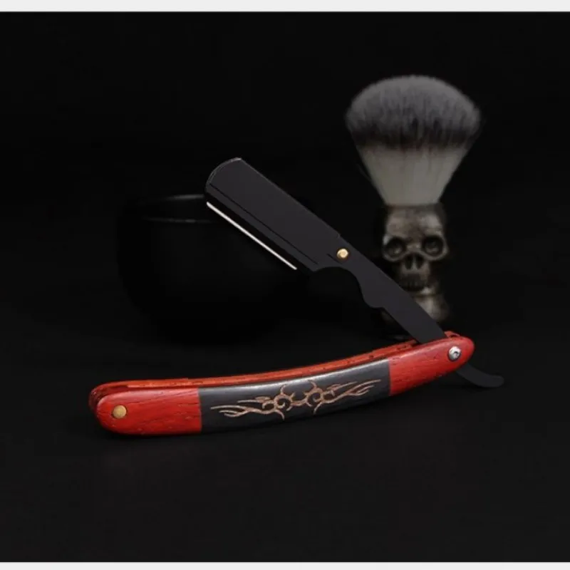Men Professional Manual Shaver Straight Edge Stainless Steel Barber Razor Folding Shaving Shave Beard Cutter with Blade 2