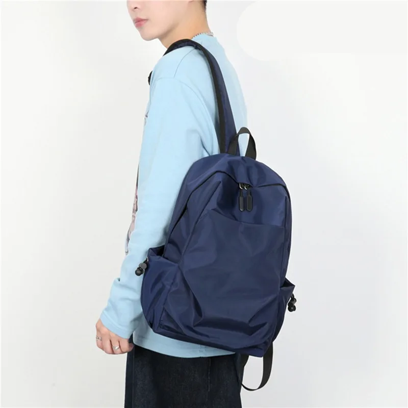 Men's Backpack Fashion Small Black Shoulder School Bag for Man 2024 Canvas Designer Waterproof Sports Travel Male Backpacks - 3