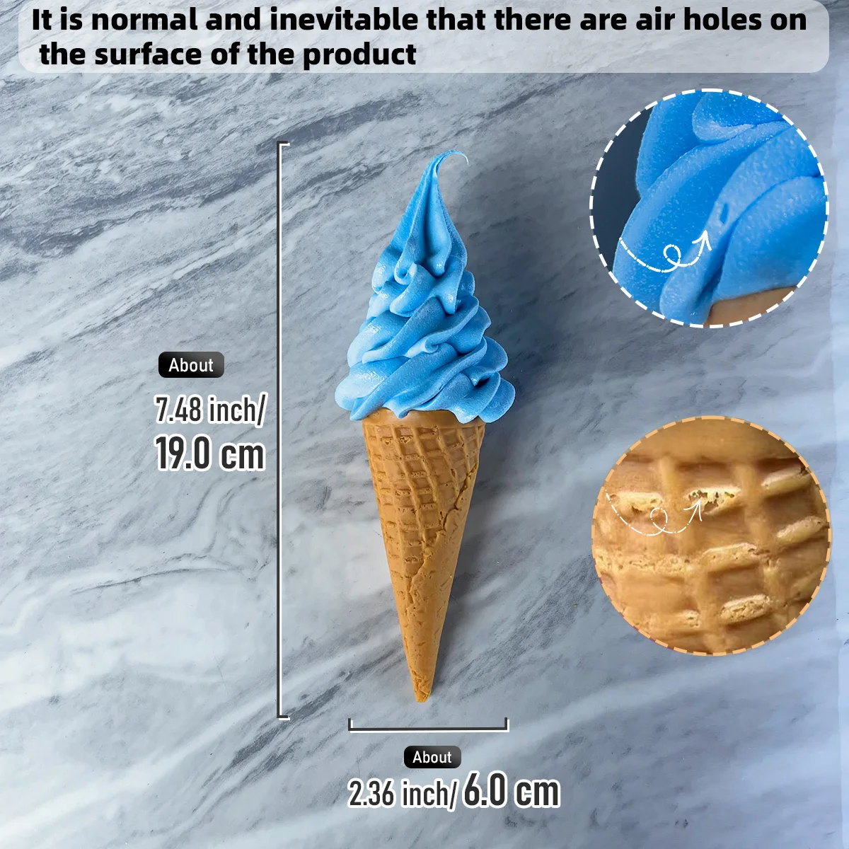 Large Realistic Ice Cream Replica for Photography, Display, and Decoration