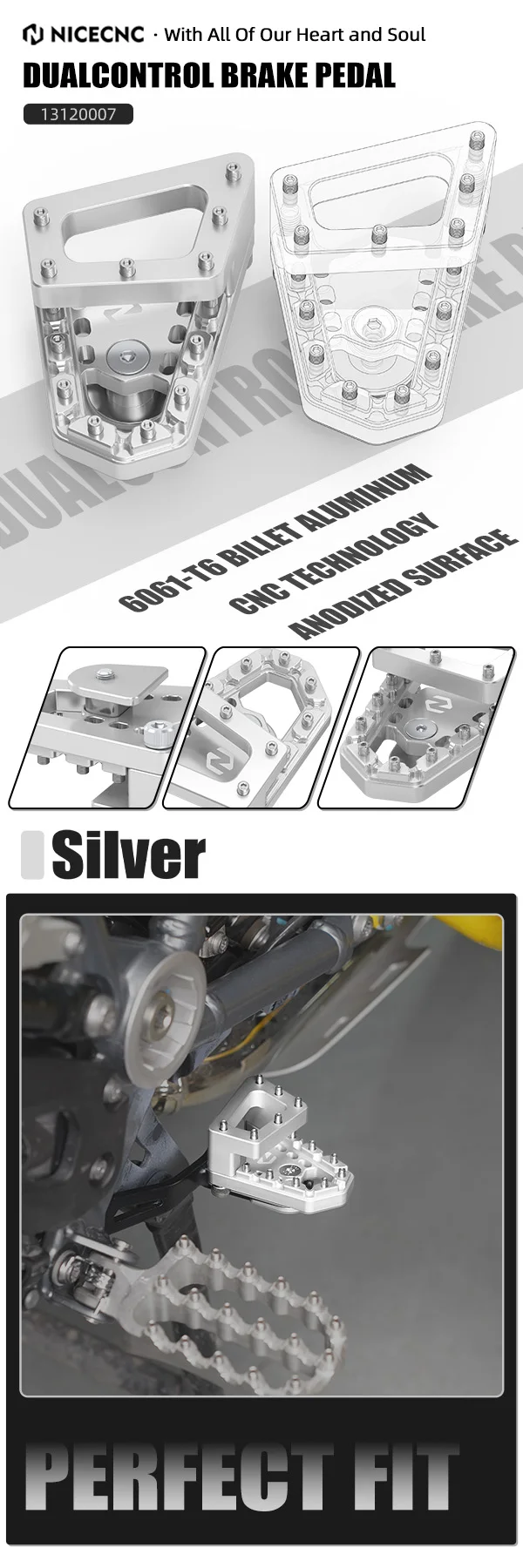 Für BMW R1250GS 2019-2023 Breite Fußrasten Fußstütze DualControl Hinten Bremshebel Pedal Extender Für BMW R1250GS 2023 2022 2021 – Detail 2