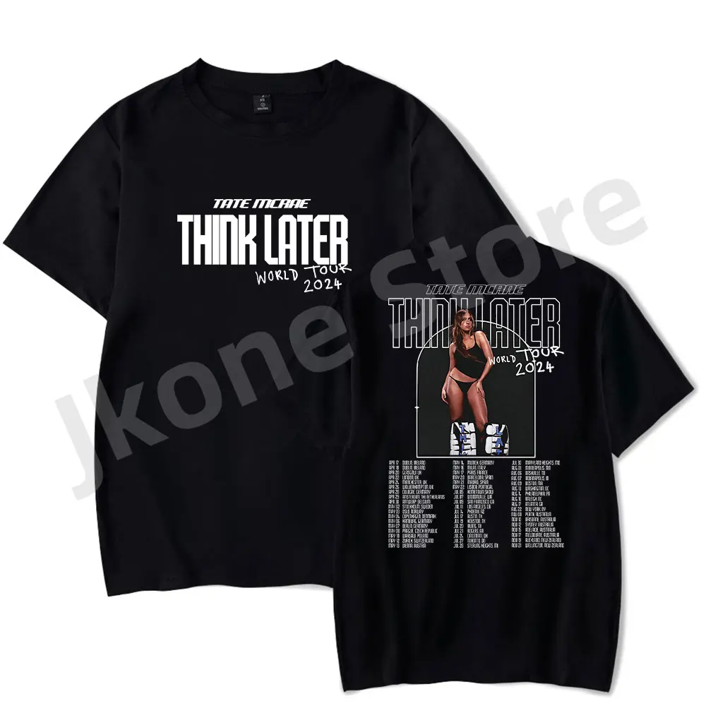 Tate McRae Tour T-shirts Think Later Album Merch Summer Women/Men Fashion Casual Short Sleeve Tee Streetwear Top