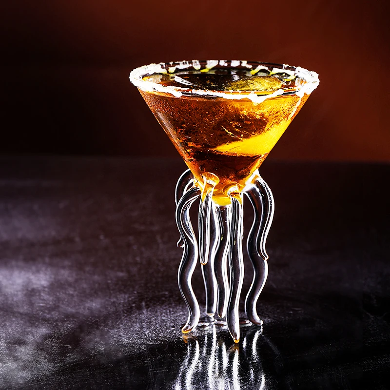 New 3D Octopus Tentacle Muller Martini Glass For Bar Cocktail Party Champagne Coupes Jellyfish Modeling Mixing Wine Glasses Cup