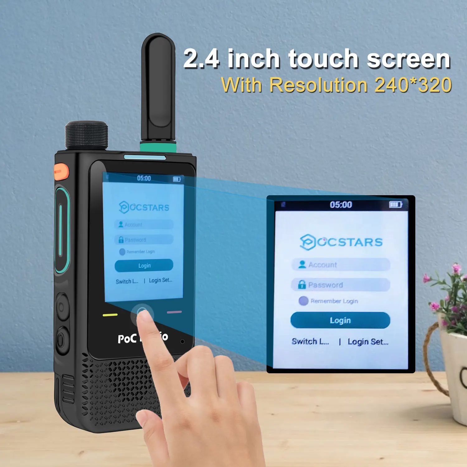 Hiroyasu HI-B5Pro 4G Lte GPS Zello Real-PTT Global-PTT Pocstars PoC Walkie Talkie Android8.1 1GB RAM 8GB ROM 2.4" Touch Screen 2