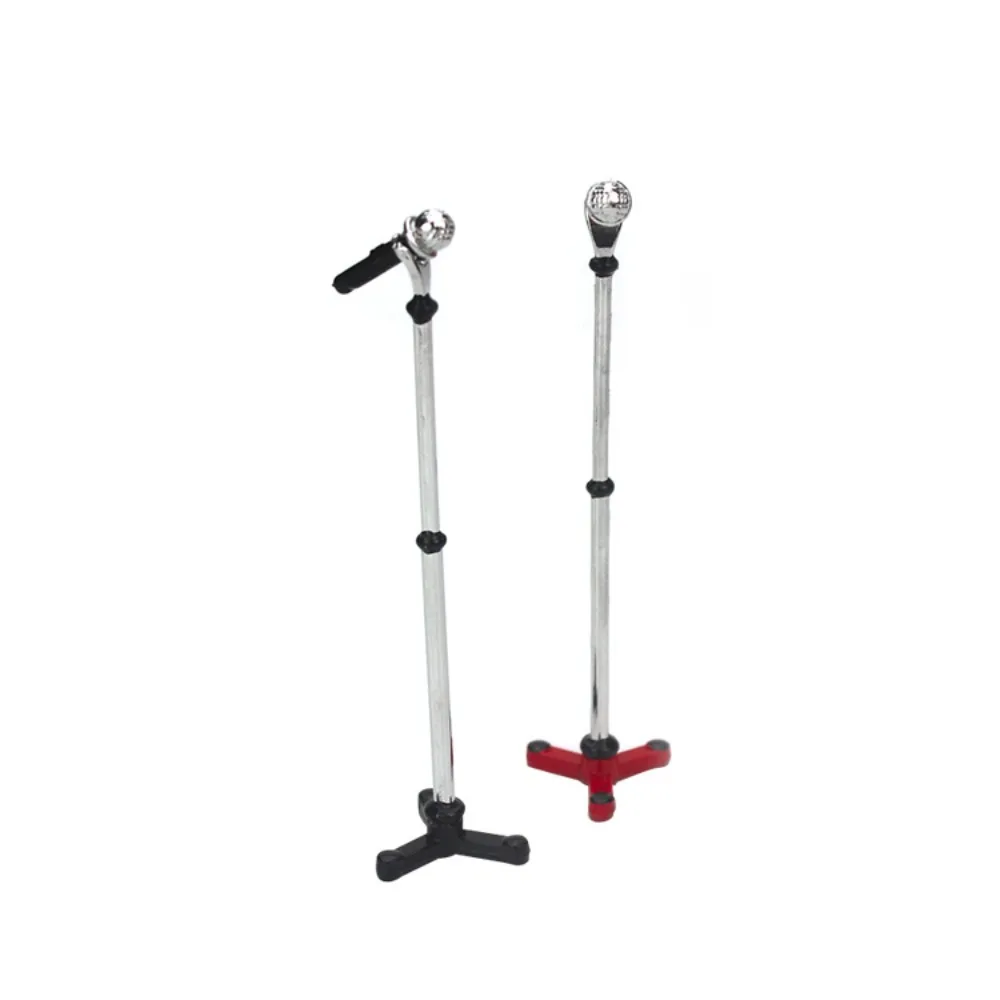 1:12 Dollhouse Mini Microphone Model With Stand Musical Instrument Furniture Dolls Accessories Kids Pretend Play Toys