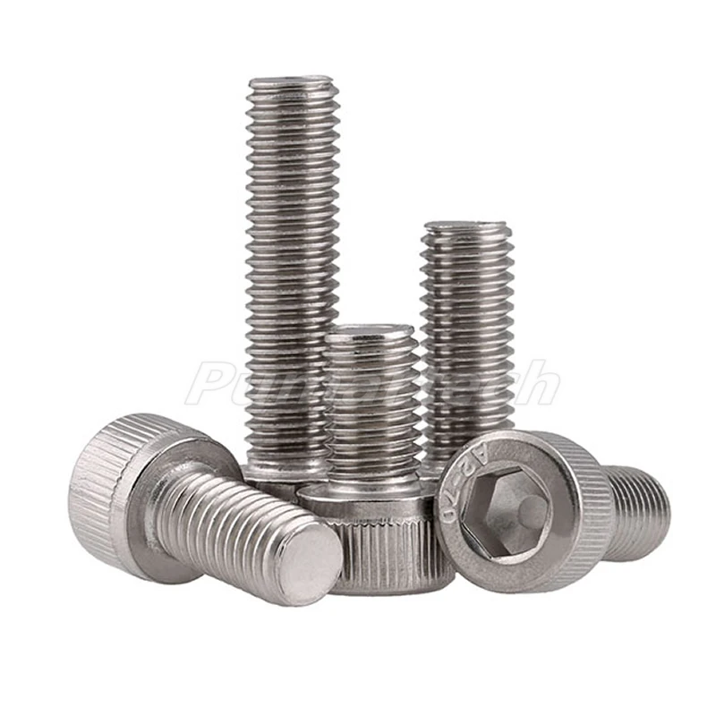 250pcs M2.5(2.5mm) A2 Stainless Steel Allen Bolts Hex Button Flat Socket Head Cap Screws With Nuts Assortment