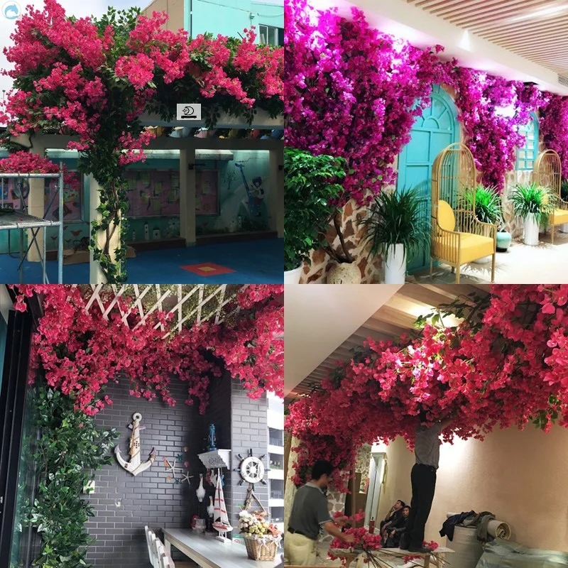 Fucsiaan Fiori Artificiali, 2 Pezzi, Fiori Viola Artificiali, venature in Rattan, Decorazione da Appendere per casa, Balcone, Matrimonio, 6, Viola, per Interni ed Esterni Bianco
