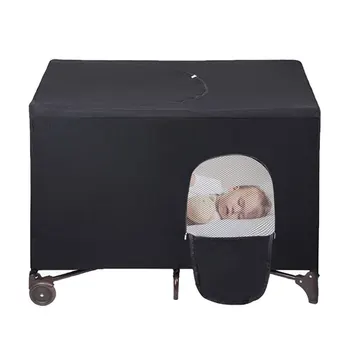 Copertura per baldacchino per culla oscurante, elastica, traspirante, portatile, per lettino, tenda oscurante, tenda parasole compatta di sicurezza, tenda per l'arredamento della camera